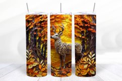 3D Deer 20 oz Skinny Tumbler Wrap Design