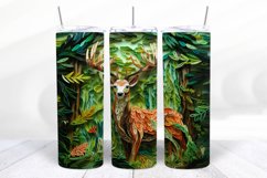 3D Deer 20 oz Skinny Tumbler Wrap Design