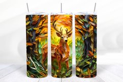 3D Deer 20 oz Skinny Tumbler Wrap Design