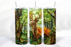 3D Deer 20 oz Skinny Tumbler Wrap Design