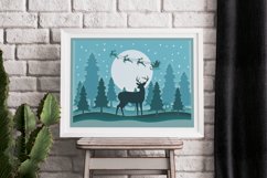 3D Deer in Christmas Scane Layered Papercut Product Image 2