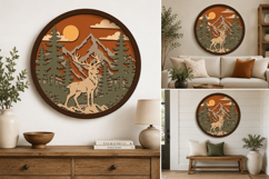 3D Deer Mandala Laser Cut Design Product Image 2