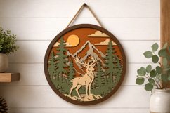 3D Deer Mandala Laser Cut Design Product Image 3