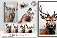 Digital Paper 3D Deer Painting Product Image 1
