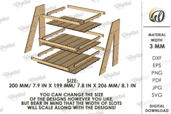 3D Display Stand Laser Cut . Wooden Stand SVG Product Image 2