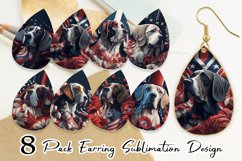 Patriotic 3D Dog | 4th of July Earring teardrop sublimation Product Image 1
