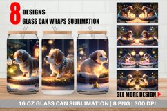 3D Dog Christmas Glass Can Wraps Product Image 1