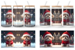 3D Dog Cute Christmas Glass Can Wraps Product Image 2