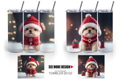 3D Dog Cute Christmas | Tumbler Sublimation Wrap Product Image 2