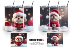 3D Dog Cute Christmas | Tumbler Sublimation Wrap Product Image 3