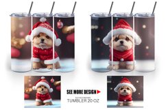 3D Dog Cute Christmas | Tumbler Sublimation Wrap Product Image 4