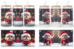 3D Dog Cute Christmas Glass Can Wraps Product Image 4