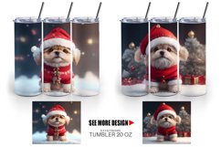 3D Dog Cute Christmas | Tumbler Sublimation Wrap Product Image 5