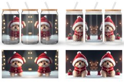 3D Dog Cute Christmas Glass Can Wraps Product Image 5