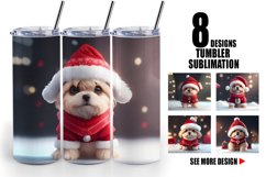 3D Dog Cute Christmas | Tumbler Sublimation Wrap Product Image 1