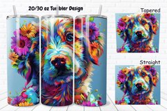 3D Dog Flowers 20/30oz Skinny Tumbler Product Image 1