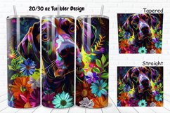 3D Dog Flowers 20/30oz Skinny Tumbler Product Image 1