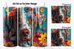 3D Dog Flowers 20/30oz Skinny Tumbler Product Image 1