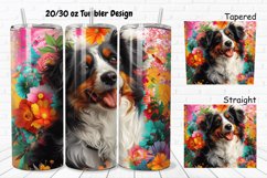 3D Dog Flowers 20/30oz Skinny Tumbler Product Image 1