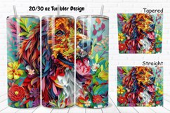 3D Dog Flowers 20/30oz Skinny Tumbler Product Image 1