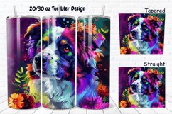3D Dog Flowers 20/30oz Skinny Tumbler Product Image 1
