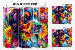 3D Dog Flowers 20/30oz Skinny Tumbler Product Image 1
