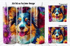 3D Dog Flowers 20/30oz Skinny Tumbler Product Image 1