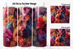 3D Dog Flowers 20/30oz Skinny Tumbler Product Image 1