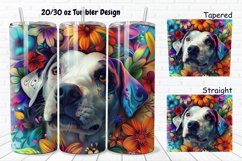 3D Dog Flowers 20/30oz Skinny Tumbler Product Image 1