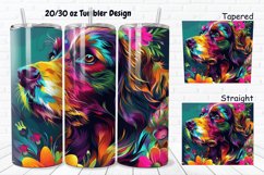 3D Dog Flowers 20/30oz Skinny Tumbler Product Image 1