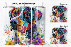 3D Dog Flowers 20/30oz Skinny Tumbler Product Image 1