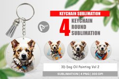 Keychain 3D Dog Painting Product Image 1