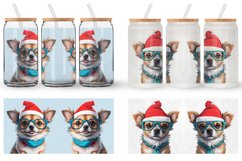 3D Dog Wearing Glasses Glass Can Wraps Product Image 3