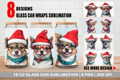 3D Dog Wearing Glasses Glass Can Wraps Product Image 1