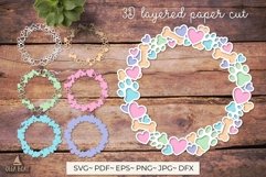 3d Dog Welcome sign wreath svg design being used as a Dog lover door sign