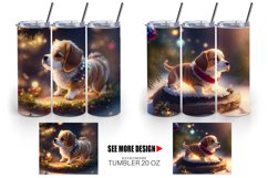 3D Dog with Christmas snow | Tumbler Sublimation Wrap Product Image 2