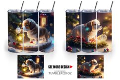 3D Dog with Christmas snow | Tumbler Sublimation Wrap Product Image 4