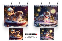 3D Dog with Christmas snow | Tumbler Sublimation Wrap Product Image 5