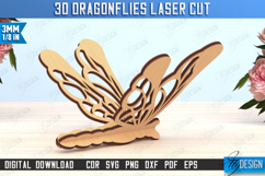 3D Dragonflies Laser Cut Bundle, Wood Interlocking Dragonfly Product Image 12