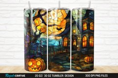 3D Stained Glass Halloween 20/30oz Skinny Tumbler Product Image 1