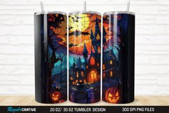 3D Stained Glass Halloween 20/30oz Skinny Tumbler Product Image 1