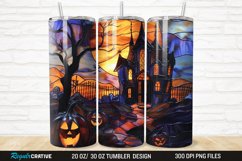 3D Stained Glass Halloween 20/30oz Skinny Tumbler Product Image 1