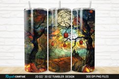 3D Stained Glass Halloween 20/30oz Skinny Tumbler Product Image 1