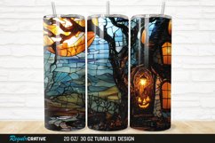 3D Stained Glass Halloween 20/30oz Skinny Tumbler Product Image 1