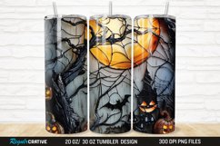 3D Stained Glass Halloween 20/30oz Skinny Tumbler Product Image 1