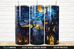 3D Stained Glass Halloween 20/30oz Skinny Tumbler Product Image 1