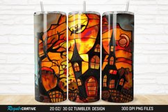 3D Stained Glass Halloween 20/30oz Skinny Tumbler Product Image 1