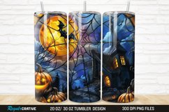 3D Stained Glass Halloween 20/30oz Skinny Tumbler Product Image 1