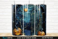 3D Stained Glass Halloween 20/30oz Skinny Tumbler Product Image 1