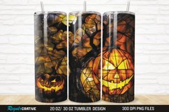 3D Stained Glass Halloween 20/30oz Skinny Tumbler Product Image 1